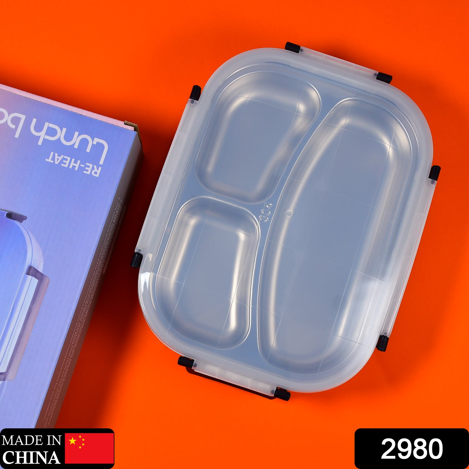 2980 White Transparent Lunch Box for Kids and adults, Stainless Steel Lunch Box with 3 Compartments. DeoDap 2980 White Transparent Lunch Box for Kids and adults, Stainless Steel Lunch Box with 3 Compartments. DeoDap